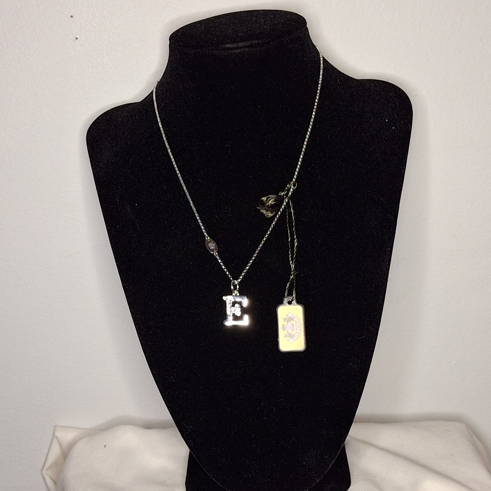 Vintage Juicy Couture Silver 'E' Pendant Necklace